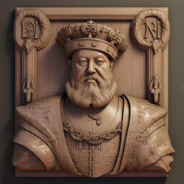 Henry VIII 3 stl model for CNC